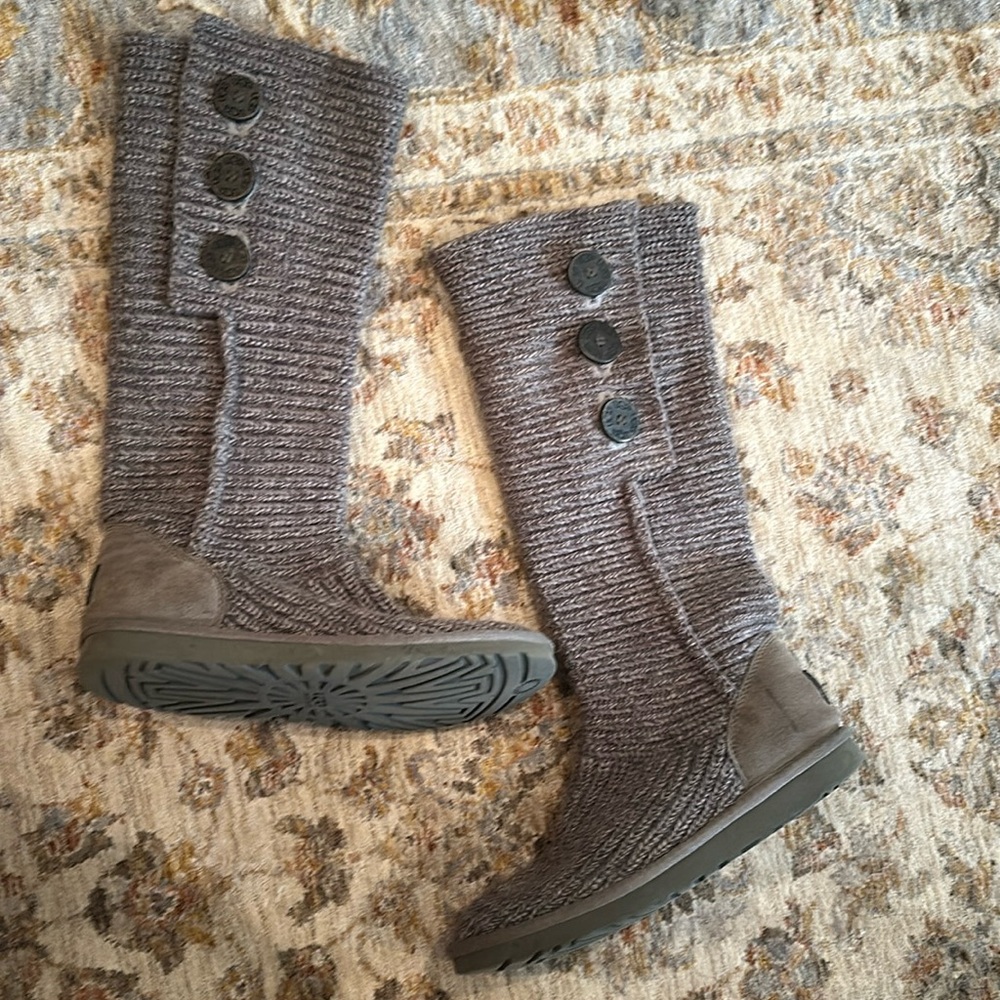 Uggs Gray Knit Button up boots